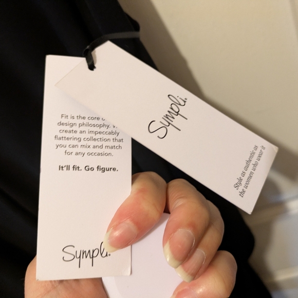 Sympli ReZip Tunic Top Black Size 10 Quarter Zip Neckline New With Tags - Picture 5 of 14